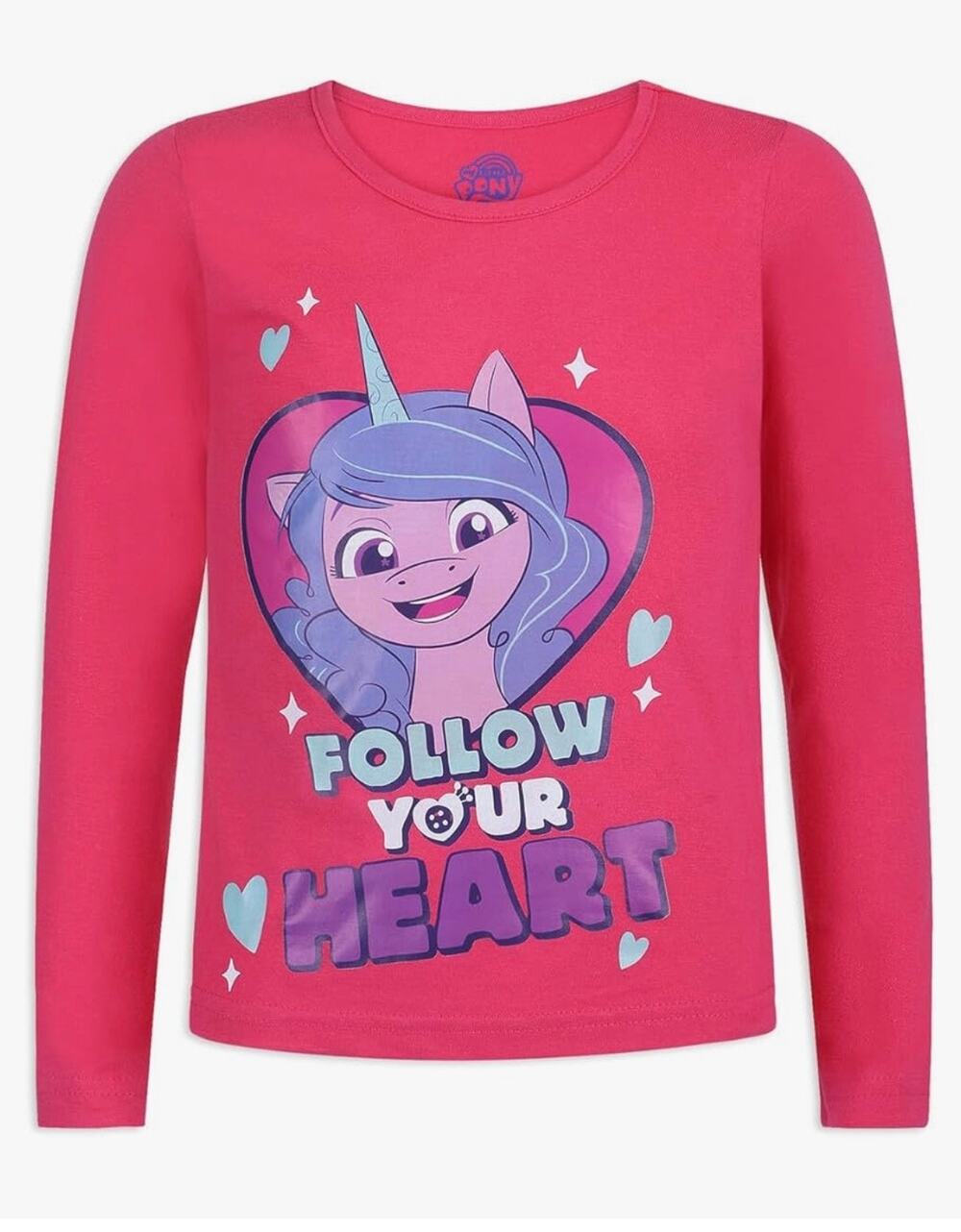 New My Little Pony Girls Pink Long Sleeve Graphic T-Shirt Youth Size 5 NWT